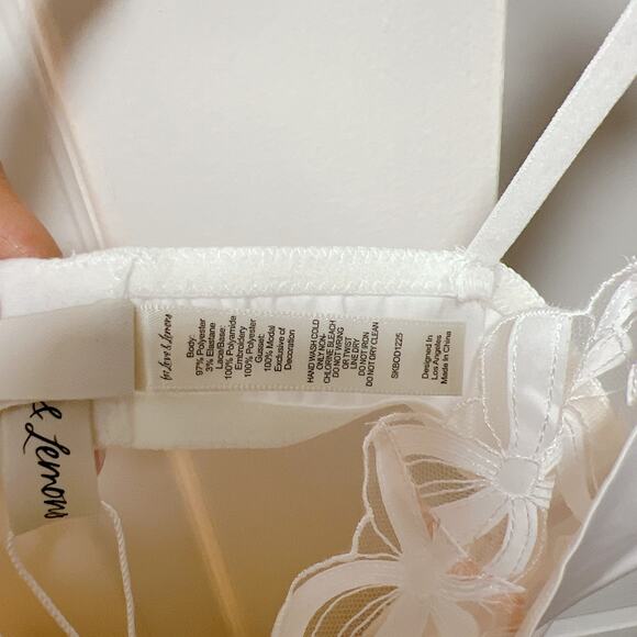 For Love & Lemons Hallie White Satin Bow Teddy Lingerie - Picture 4 of 6